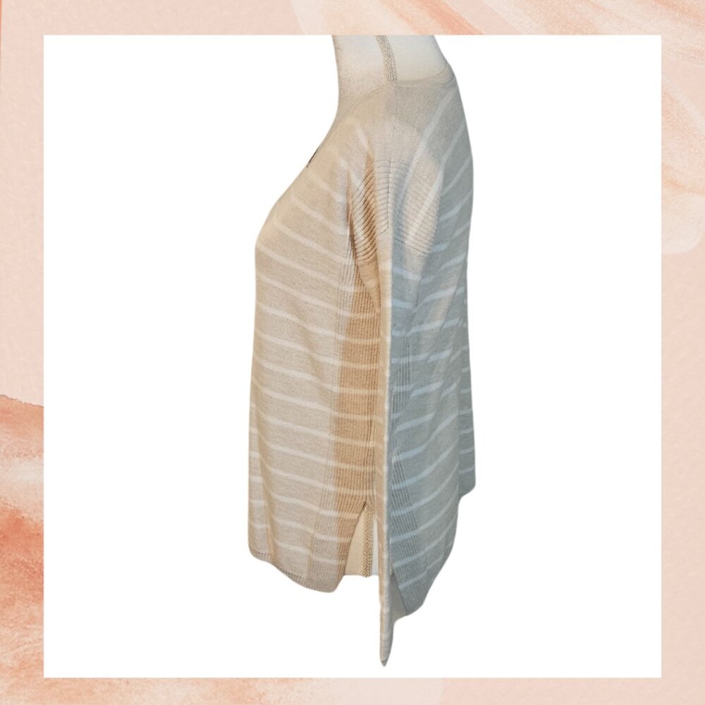 SOFT JOIE Beige & White Striped Light Knit Sweater - Picture 2 of 3